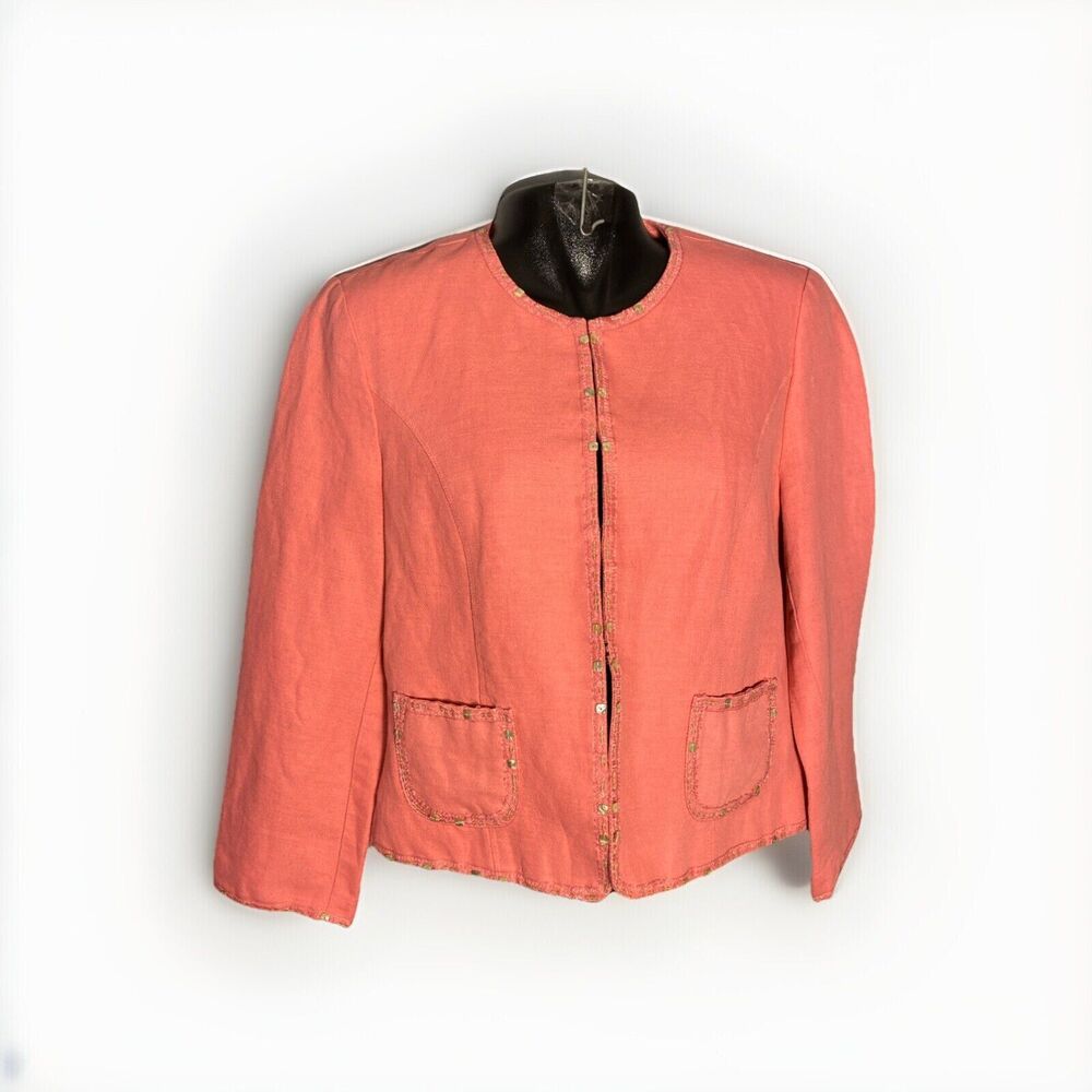 Sigrid‎ Olsen Women's Blazer Jacket Pink Sequin Embellished Size 12